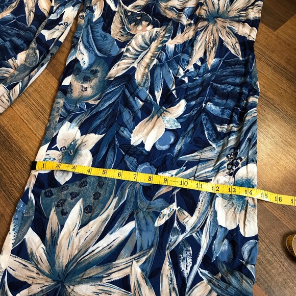 Vintage TALL GIRL jumpsuit one piece tropical floral extra wide flowy legs - Picture 16 of 16